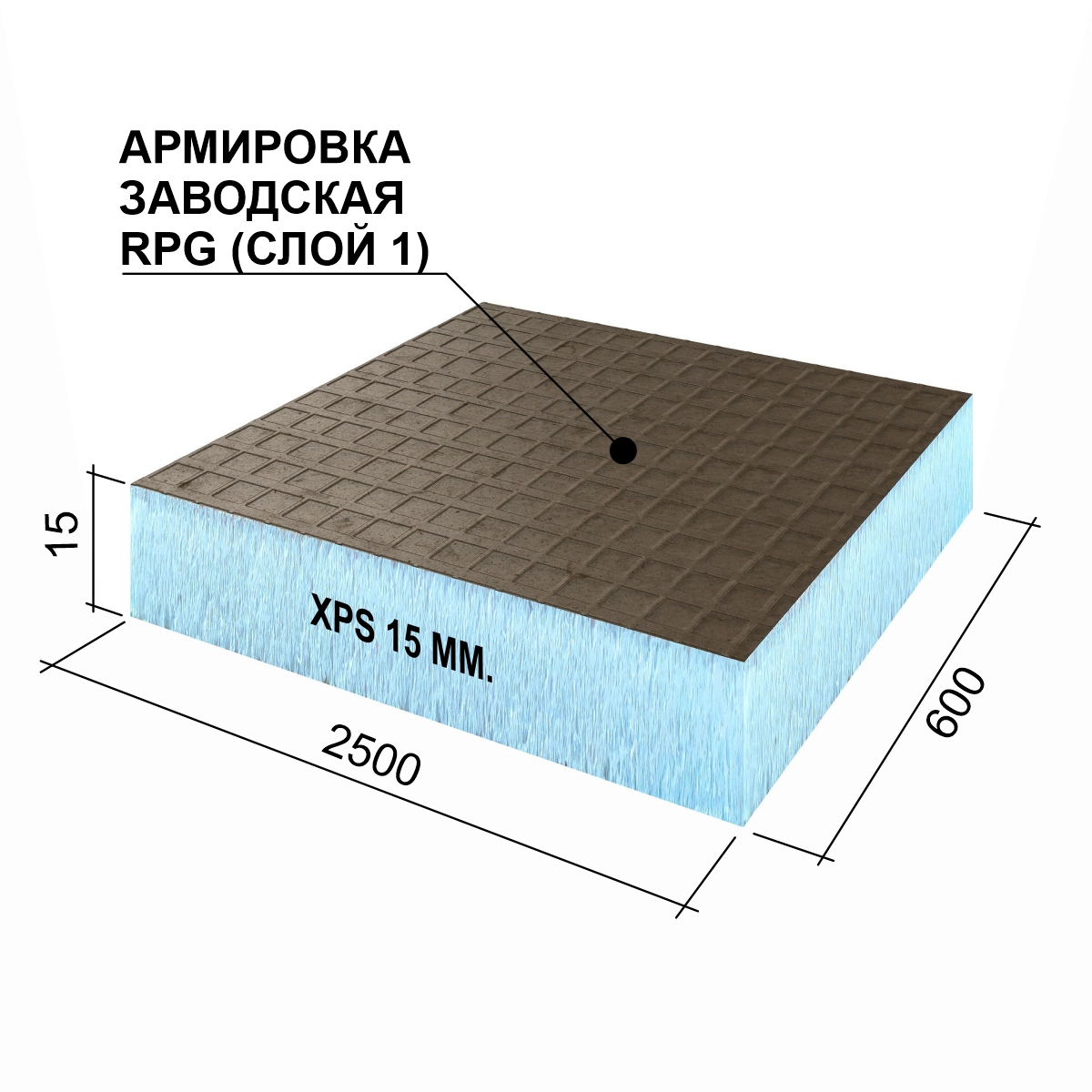 Панель Руспанель РПГ (Ruspanel RPG) Basic #1 односторонняя 2500х600х15 мм