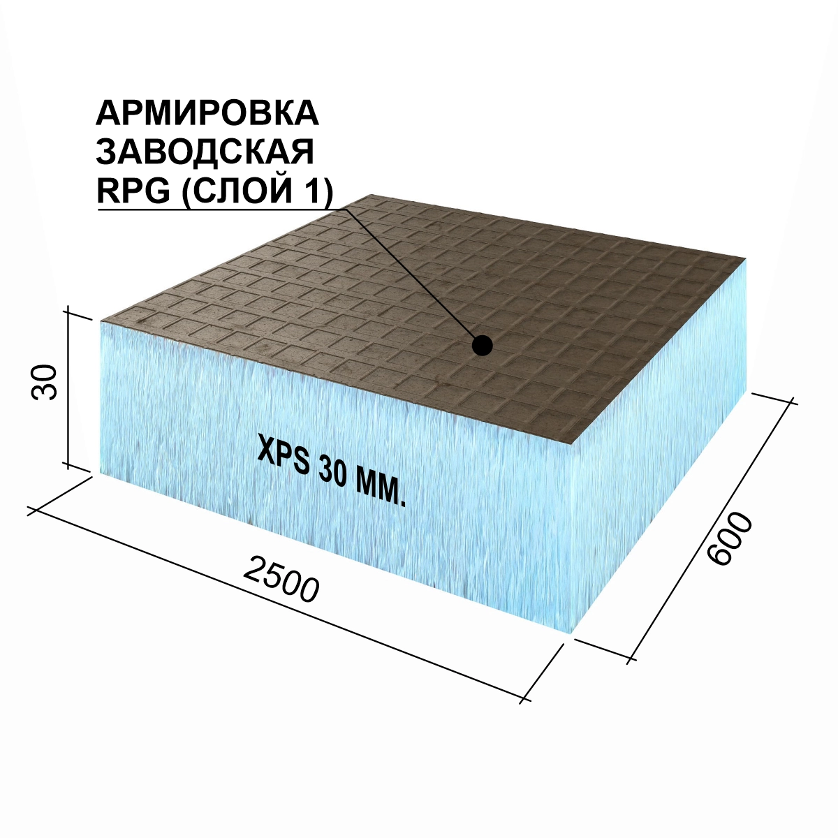 Панель Руспанель РПГ (Ruspanel RPG) Basic #1 односторонняя 2500х600х30 мм