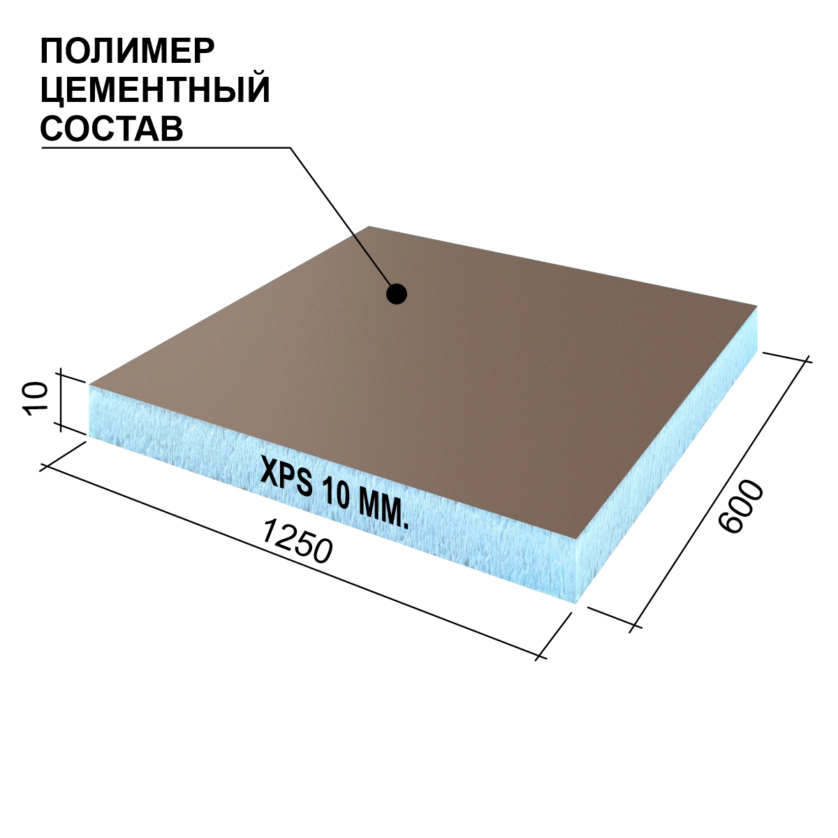Панель Руспанель РПГ (Ruspanel RPG) Optima (Оптима) 1250х600х10 мм