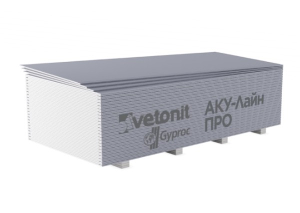Гипсокартонный лист ГКЛ Vetonit (Gyproc) A Aku-line Pro 2500х1200х12,5 мм (3 м2)
