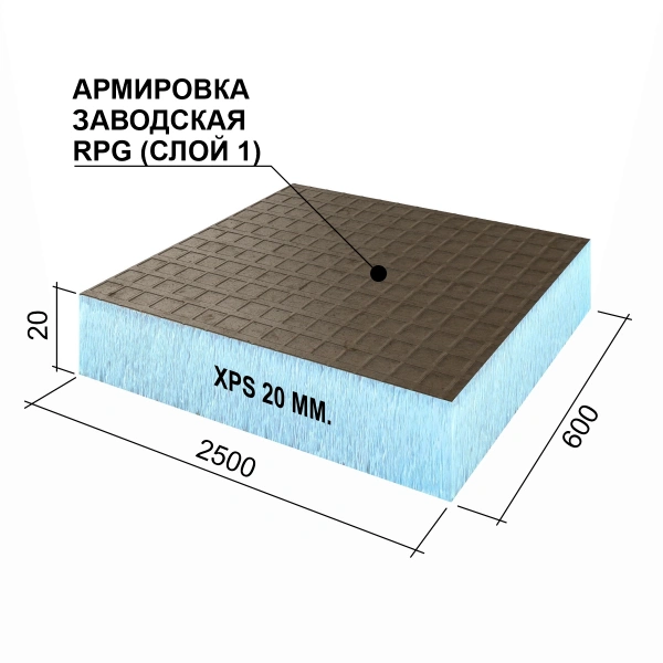 Панель Руспанель РПГ (Ruspanel RPG) Basic #1 односторонняя 2500х600х20 мм