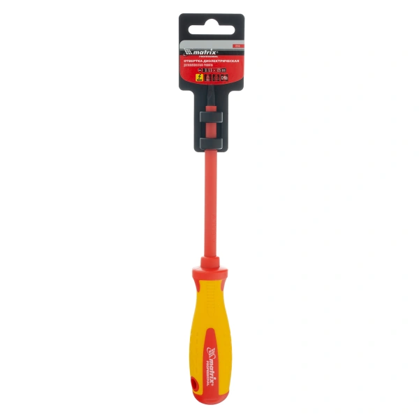 Отвертка Insulated, SL5.5 x 125 мм, CrMo, до 1000 В, двухкомпонентная рукоятка Matrix Professional